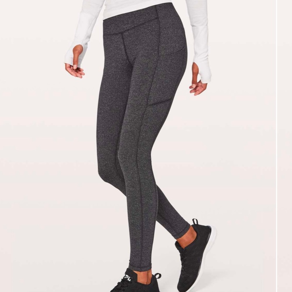 Lululemon Speed Up Tight *28" Power Luxtreme Variegated Knit Black Heathered